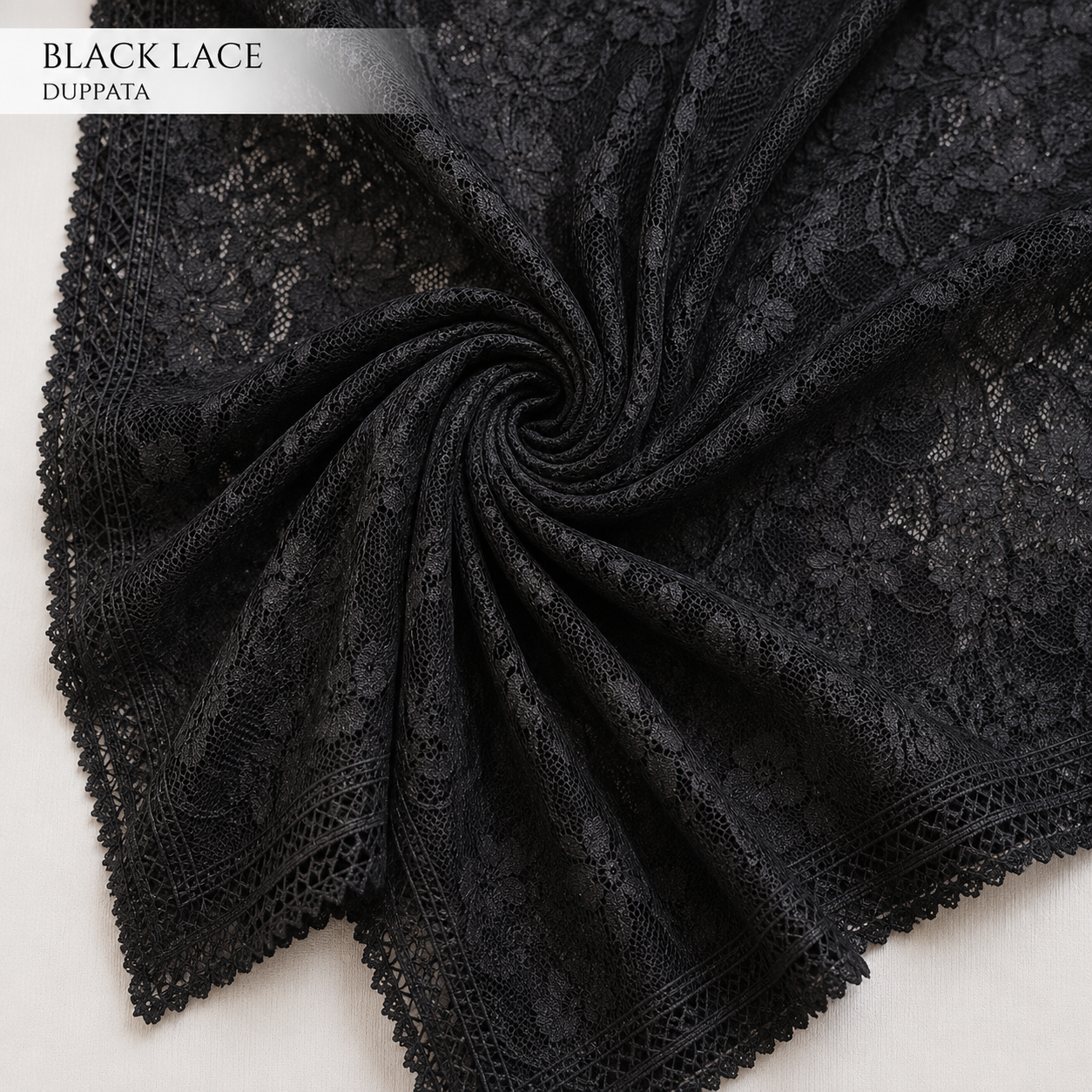Veloura – Black Lace Dupatta