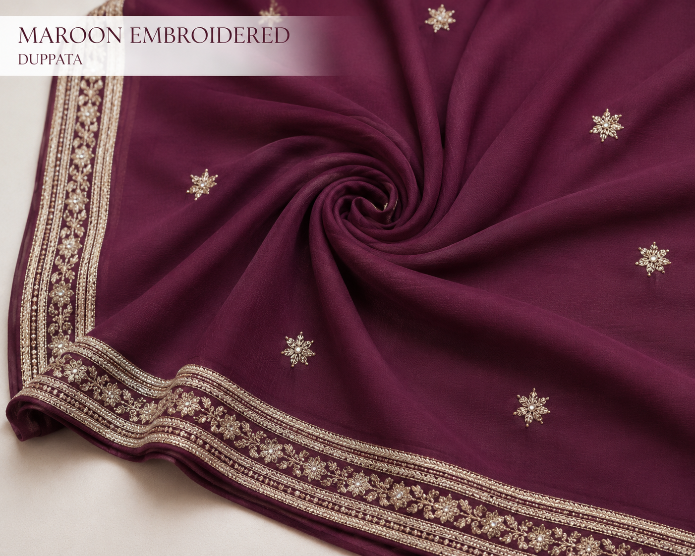 Zari - Maroon Chadar