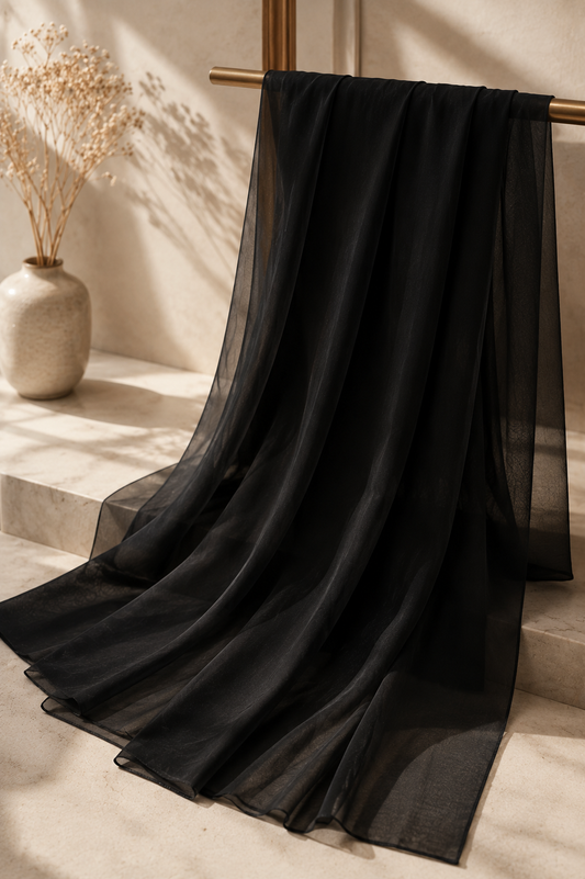 Premium Chiffon Scarf - Black