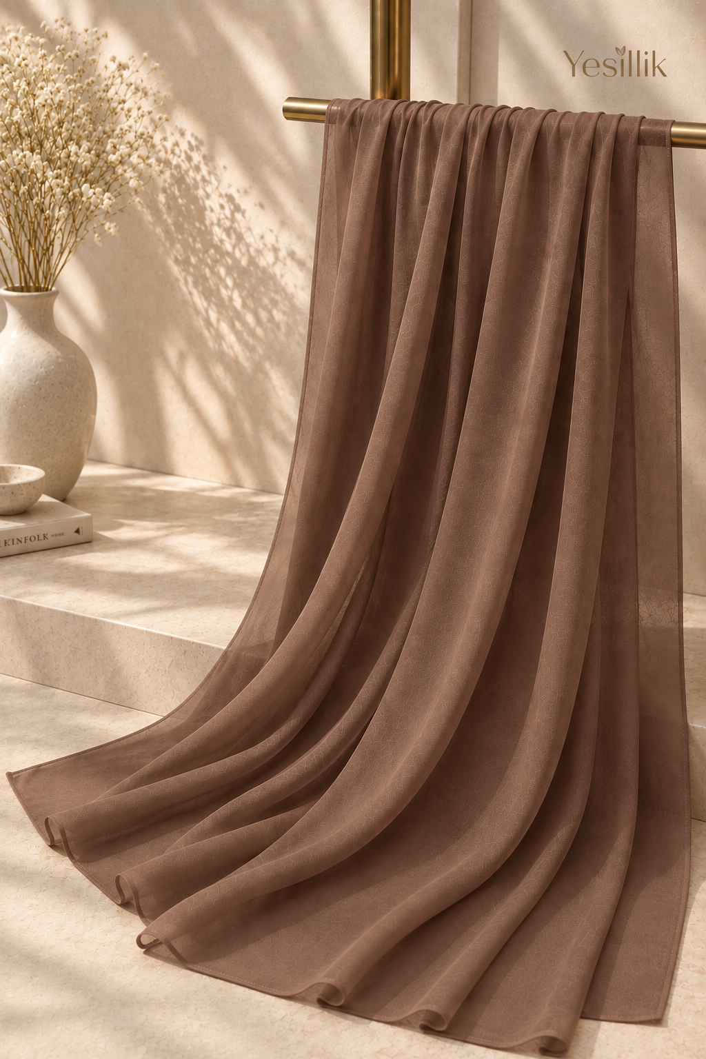 Premium Chiffon Scarf - Mocha Brown