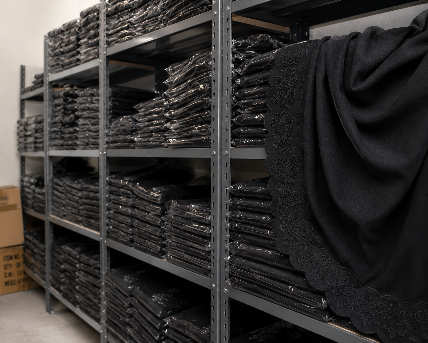 Noir Bloom – Black Scalloped Dupatta