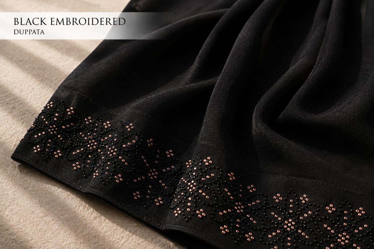 Zarposh - Black Korean Georgette